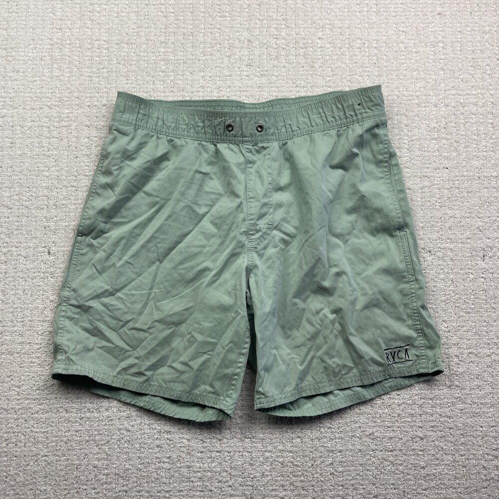 RVCA Board Shorts Mens Sz M Mint Green Swim Trunks Surf Beach Summer Skater